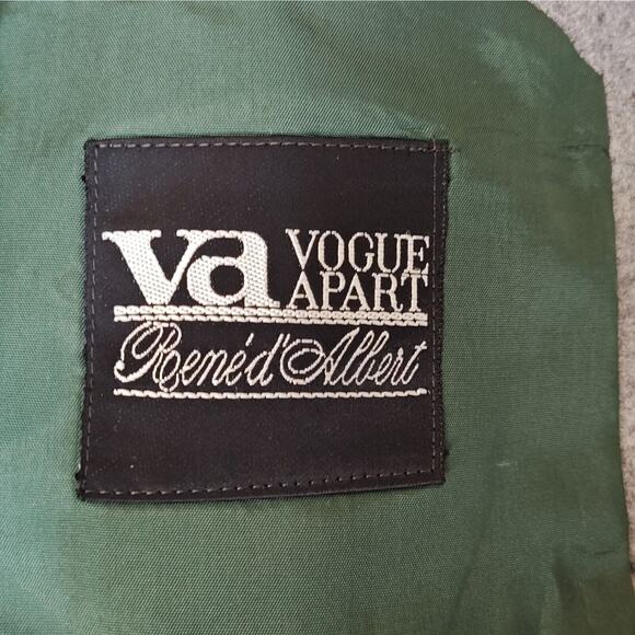 Vogue Apart Gray Wool Riding Jacket Button Front Padded Shoulders Women's Large - Picture 7 of 11